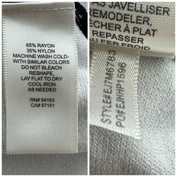 Eliza J Fit and Flare Black & White Sweater Dress Geometric Print on Waist Size - Picture 7 of 8